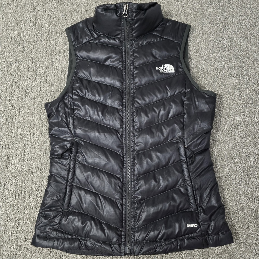 The North Face 550 Down‎ Puffer Vest Black Womens XS Full Zip